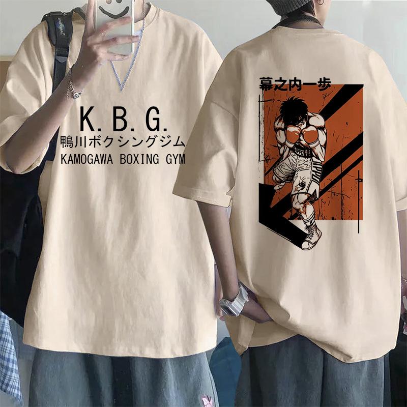 Hajime No Ippo Hip Hop Size TShirt Anime Harajuku Tee Tops Men Women Makunouchi Takamura T-Shirt KGB Y2k Manga Tshirt Clothes