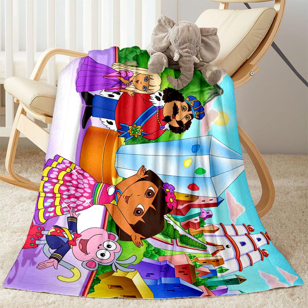 Dora Explorer Blanket Warmthful Decor Great for Office Chair Seaside Picnics Four Seasons Universal Warmthful Decor