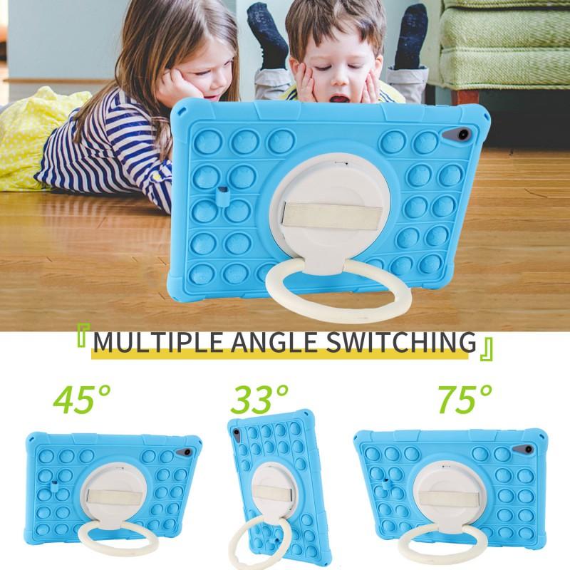Silicone Protective Case With Rotating Handle Stand XiaoDu S12 Learning Tablet 10.1 Inch Cartoon Bubble Design