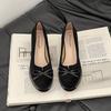 Retro bow light mouth single shoes women's autumn 2025 new thick heel high heels versatile skirt Mary Jane shoes
