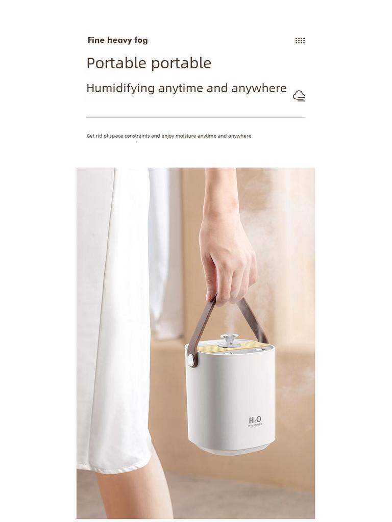 Portable Silent Humidifier: Dual Spray, High Mist Output for Home and Office