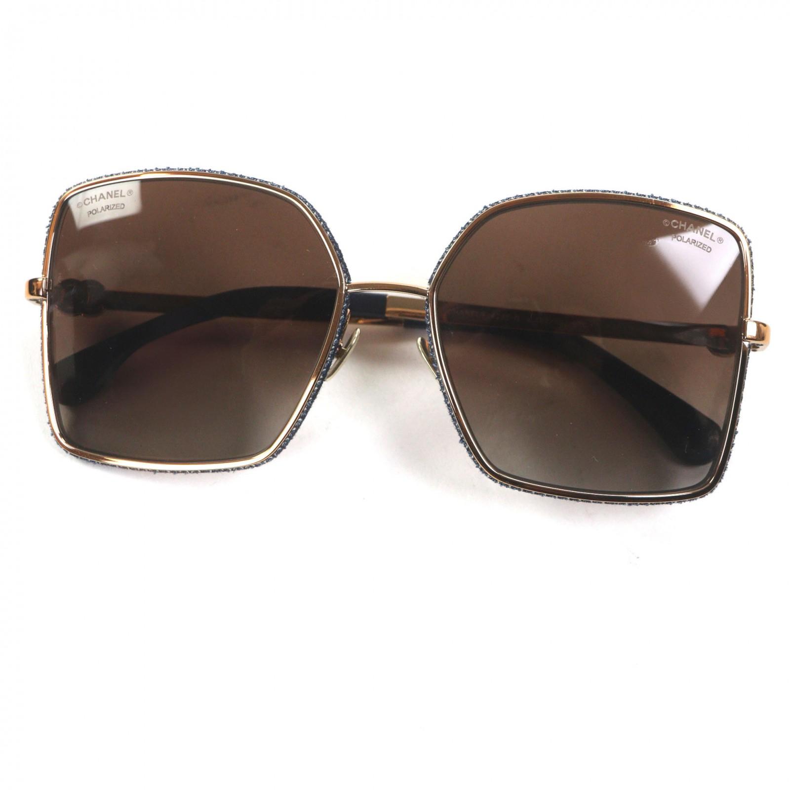 

Excellent CHANEL sunglasses COCO Mark denim switching gold denim Women 4288-Q Used