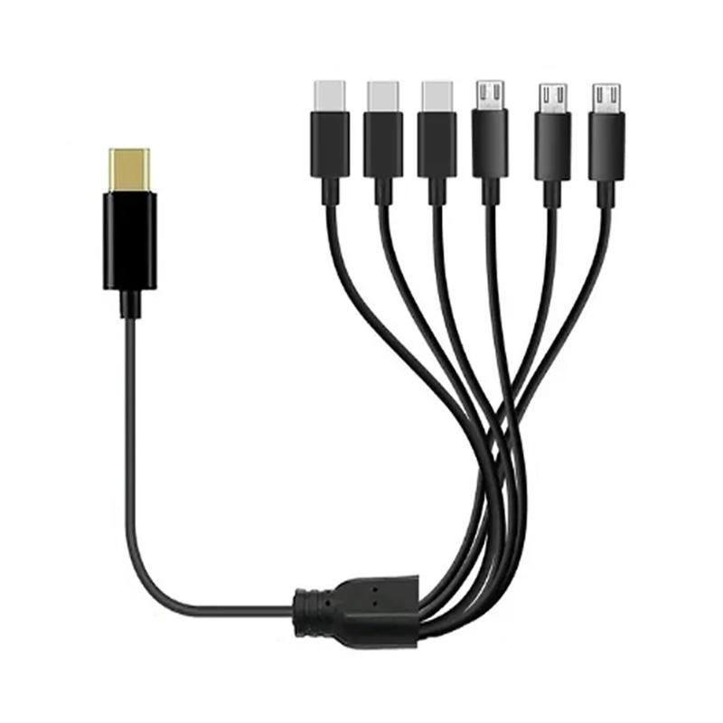 

Type-C to 3 Micro USB+3 Type C Charging Cable 1 To 6 Charge Cord Universal USB C Cable Only for Charging 1