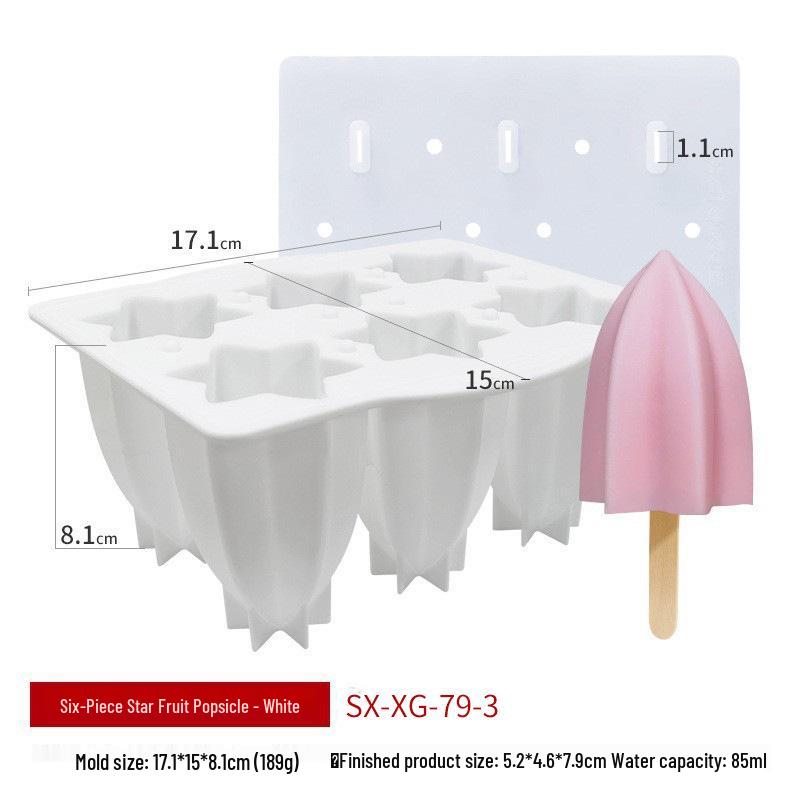 Sanxin 6-Spiral Silicone Mold for Homemade Ice Cream Popsicles