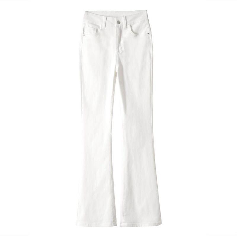 2024 Women's White High-Waisted Micro-Flare Summer Jeans