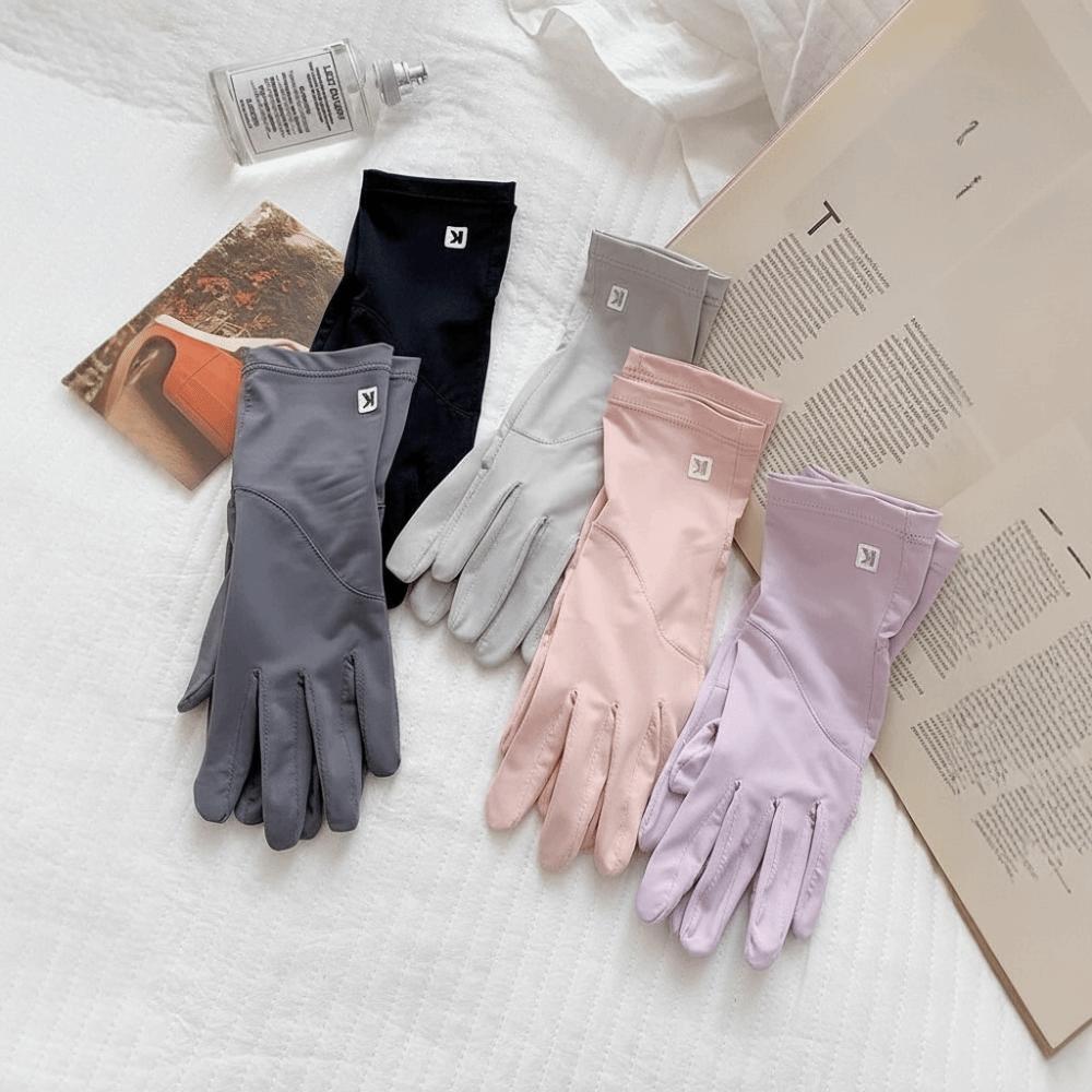 Non-slip Anti-UV Gloves Sunscreen Sun Protection Gloves Cool Riding Mittens for Women Lady
