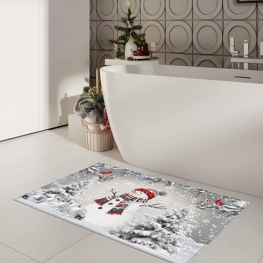 Christmas Snowman Xmas Tree Snowflake Entrance Doormat Decor Non Slip Corridor Balcony Rugs Bedroom Floor Mat Xmas Decor