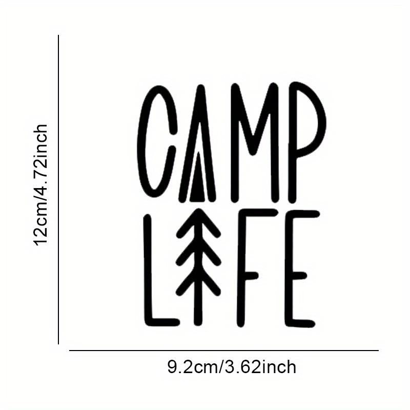 Matte Waterproof Irregular Vinyl Decal Camp Life Graphic Sticker Fit Car RV Camper Outdoor Camping Vehicle Body Window Decor