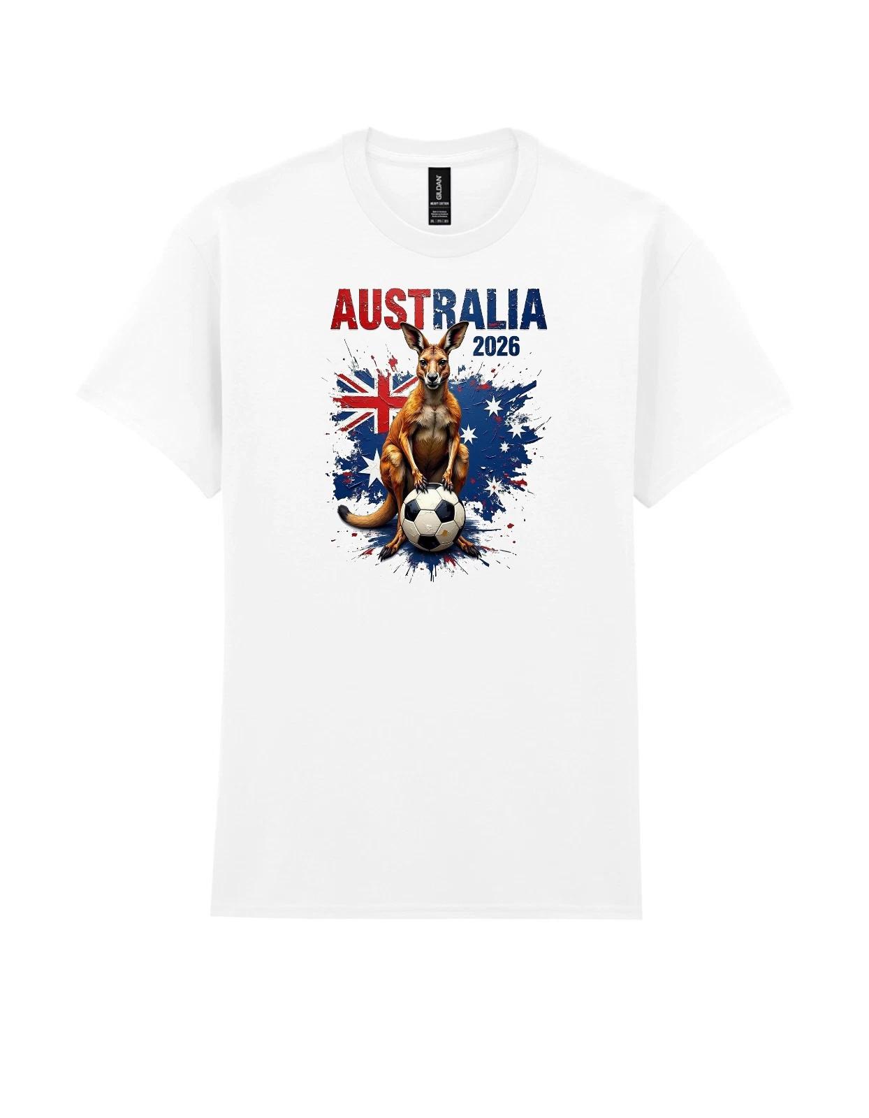World Cup 2026 Australia Kangaroo and flag T-Shirt mens womens unisex gildan L