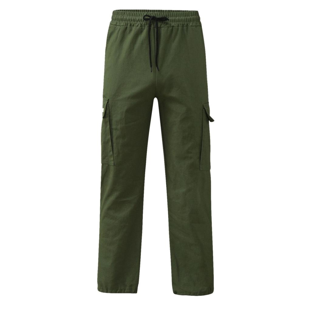 Boys' Elastic Waist Cargo Sweatpants with Multiple Pockets - Loose Fit Casual Jogger Pants for Big Kids
