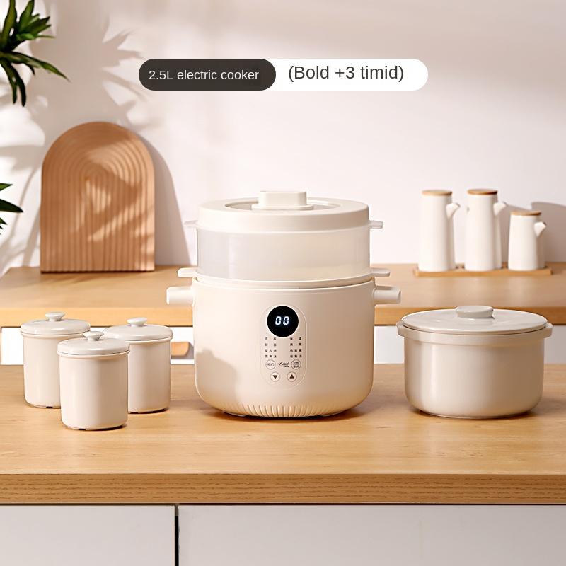 220V 2500ML Electric Electric Slow Stewer Household Automatic Water Separated Stewing Soup Health Preserving Pot Slow Cooker