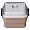 Masakazu NH Style Square Storage Lunch 27298 Box, Greige, Size Approx. W12.2 D13.6 H8.9