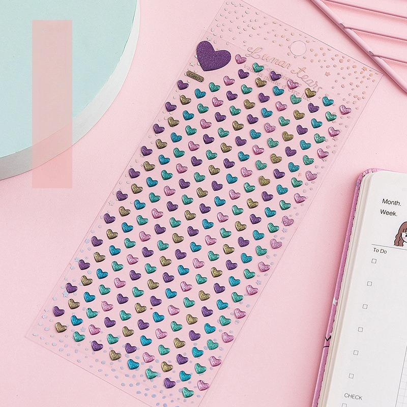 

Цветные Кристаллические Трехмерные Прозрачные Эпоксидные Наклейки Мерцающие Милые Девочка Сердце Свежие Наклейки для Ручного Дневника Декоративные