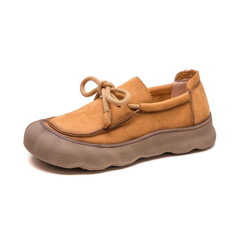 

Модные женские кроссовки AIYUQI из натуральной кожи 2025 Новые нескользящие женские немецкие тренировочные туфли Большой размер На шнуровке женские лоферы 43 жёлтый