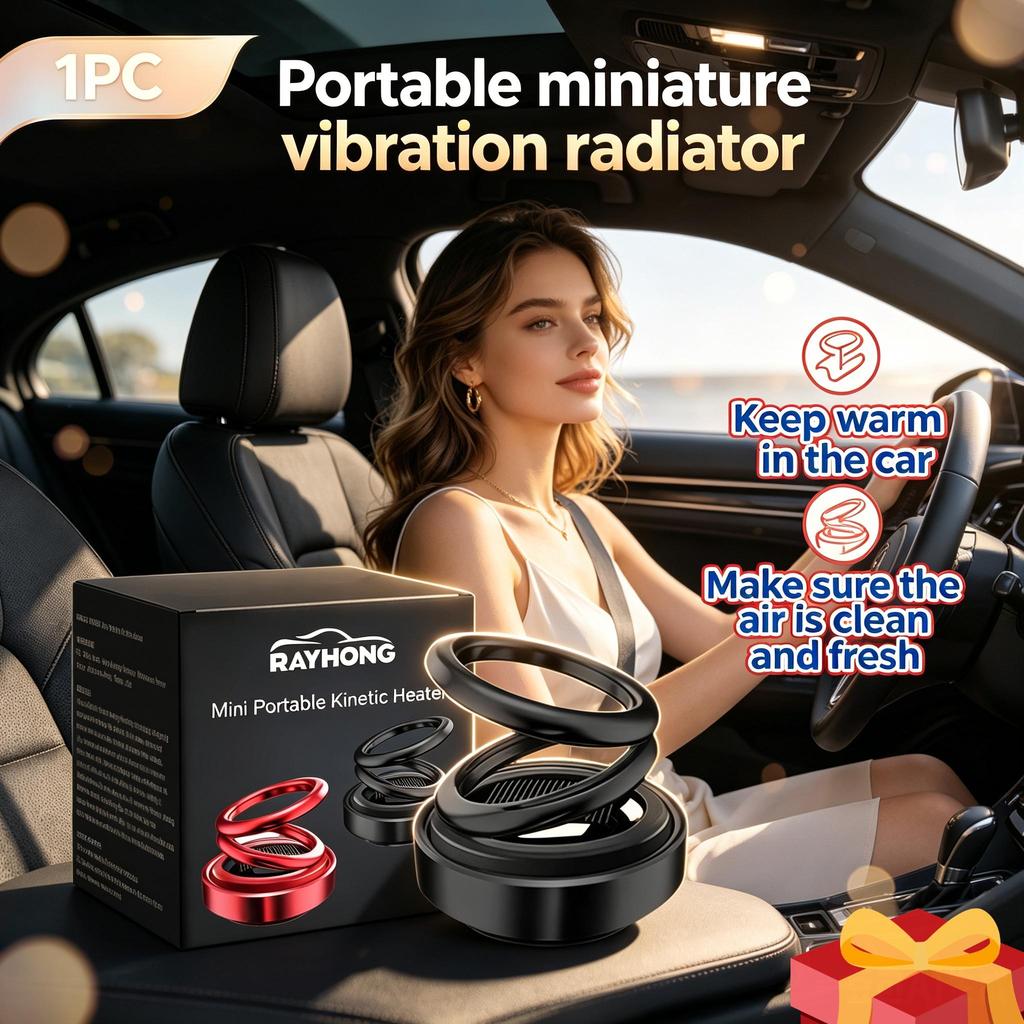Rayhong Portable Mini Solar Vibration Car Fan Wireless Interior Air Circulation Device Winter Auto Decor & Accessory 1pcs