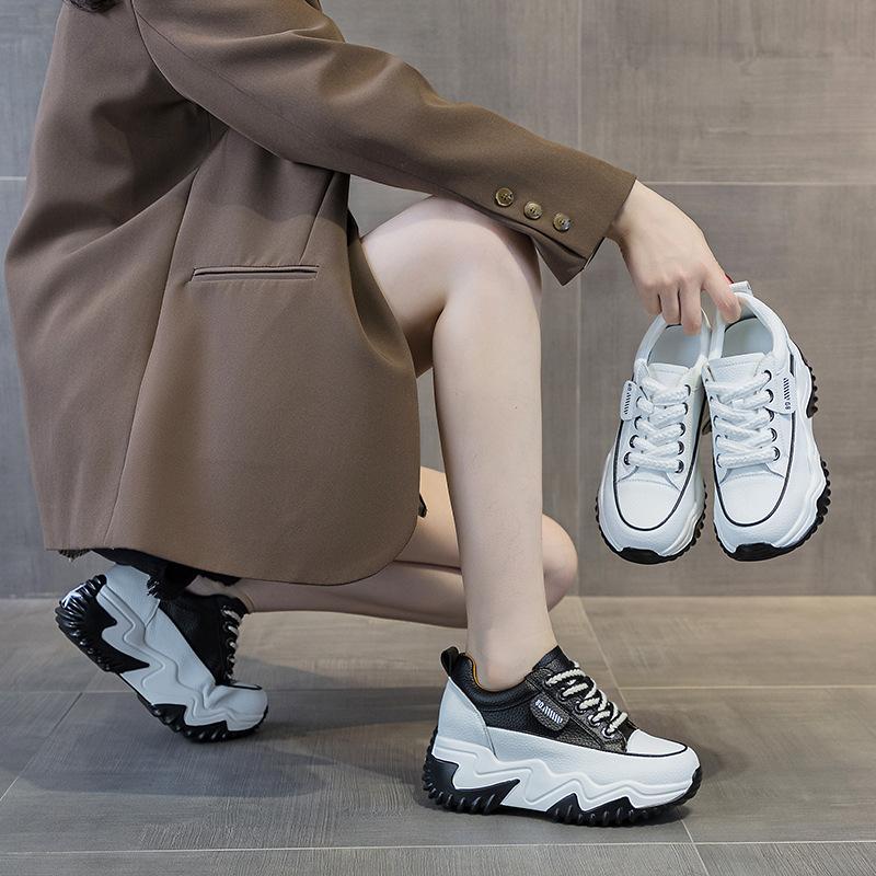 Autumn and winter new women's shoes little white shoes platform muffin small inner height increase casual sports shoes