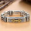 2026 Herrenarmband Silber Tide Kreative Persönlichkeit Hand Schmuck Vajra Stößel Sicherheitsmuster Kette