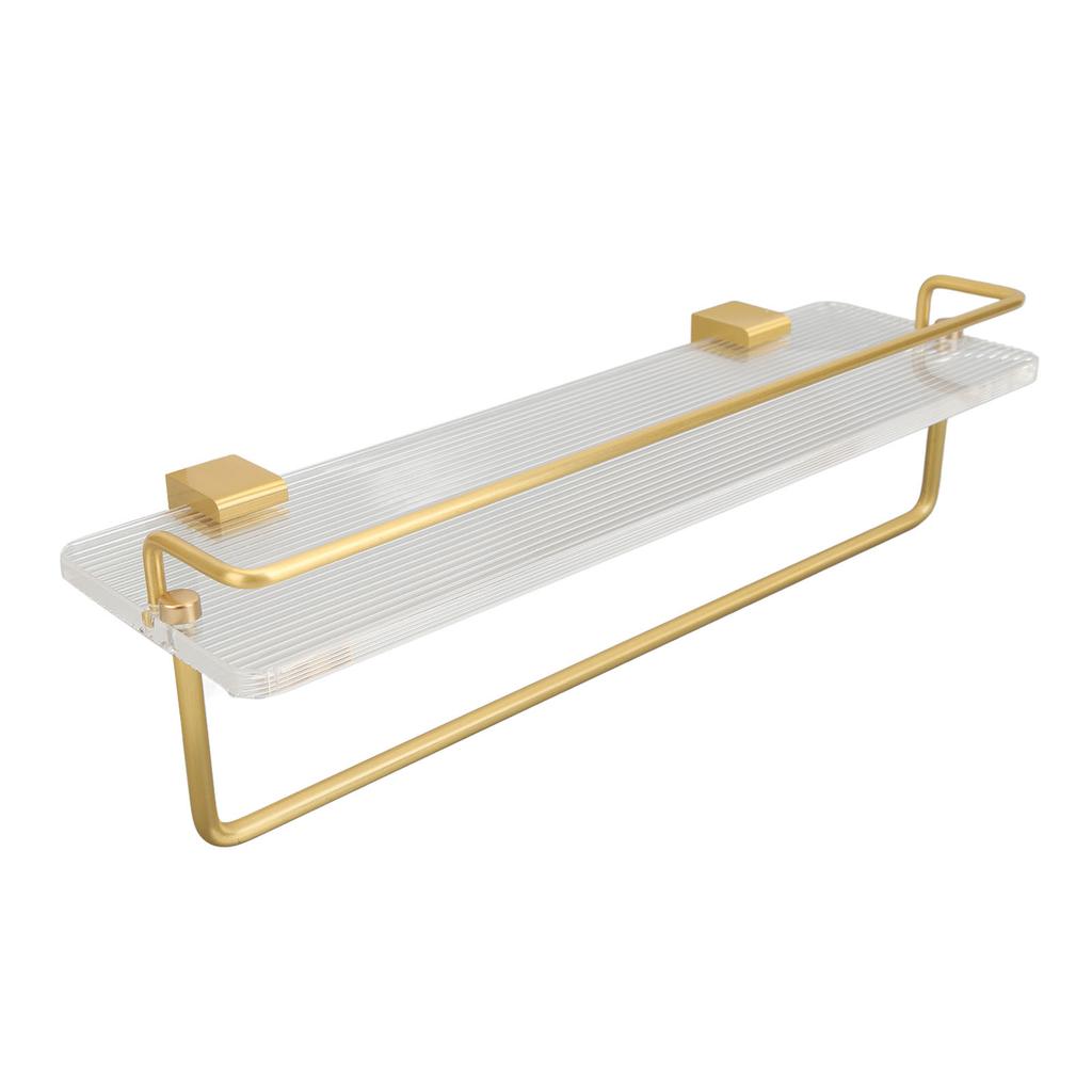 Schweberegal mit Handtuchstange Wandmontiert Acryl Aluminium Badezimmer Handtuchhalter Halter für Wohnzimmer Küche Schlafzimmer