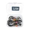 Live Shrimp Fixed Hooks Saltwater Offset Fishing Hooks Reusable Fisherman Tool Portable Fish Accessories with Storage Box