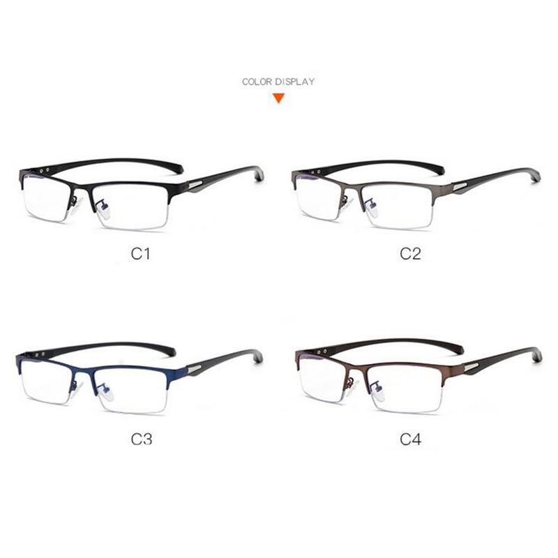 Blue Light Blocking Semi-Rimless Nearsighted Glasses Metal TR90 Prescription Eyewear 0 -0.5 -0.75 -1.0 Computer Glasses