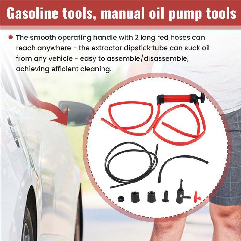 Durable-Multi-Purpose Siphon Transfer Pump Kit, With Dipstick Tube Fluid Fuel Extractor Suction Tool For Oil, , Water,