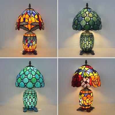 American Tiffany Mediterranean Bedside Lamp - Warm, Stylish Decor for Bedroom, Cafe, or Restaurant