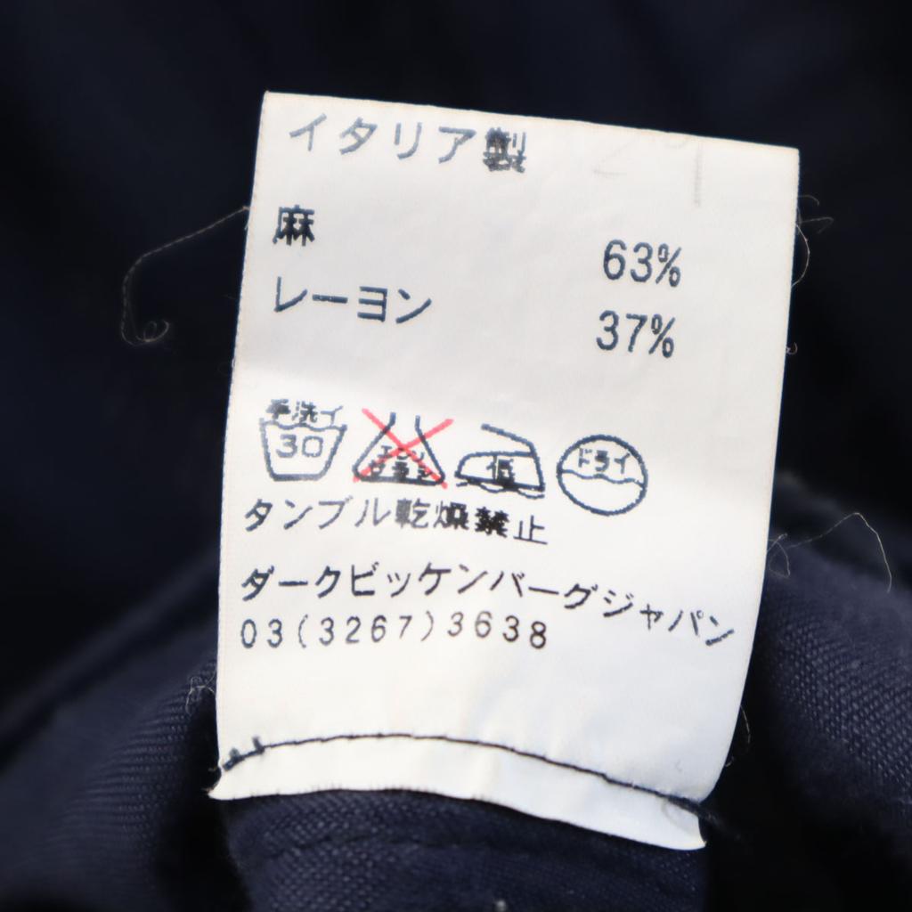 DIRK BIKKEMBERGS Made in Italy Linen Blend tailored jacket 46 Navy Ancon Men's Used