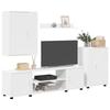 Wall Mounted TV Cabinet Set 4 pcs White Engineered Wood