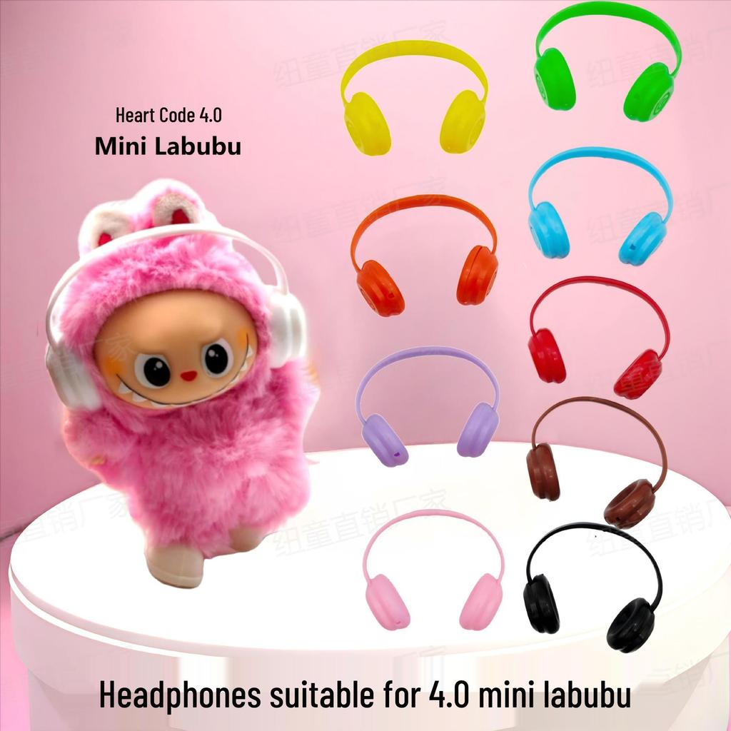 4.0 Mini Labubu Earphones: 10cm Secret Code Plush Doll Accessories