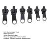 6Pcs/Set Zipper Head Replacement Kit 3 Sizes Universal Pull Zip Head No Sewing Required Jackets Backpack Luggage Bags Clothes Slider Zipper