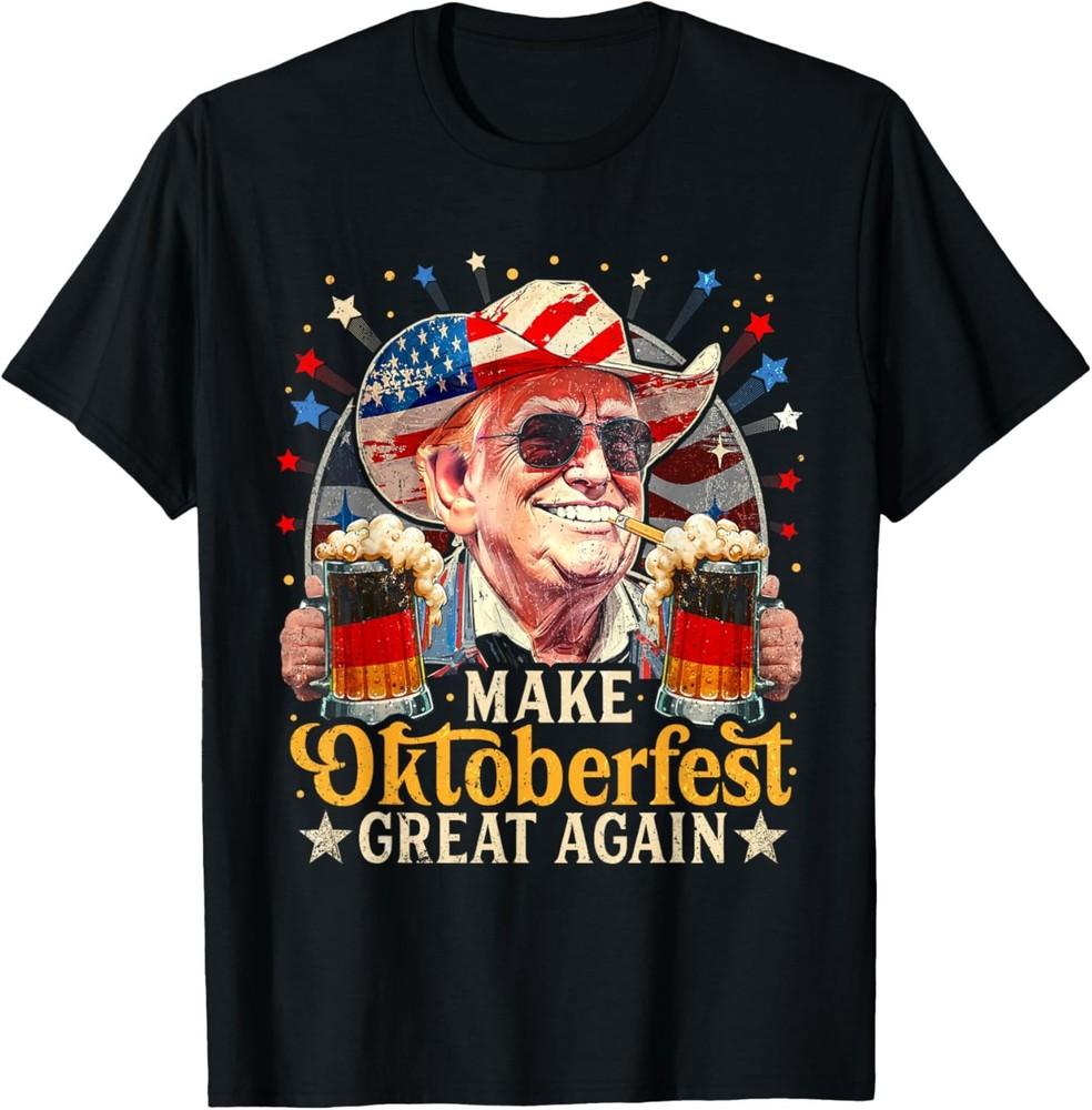 Funny Trump Drinking Beer Make Oktoberfest Great Again T-Shirt Unisex T-Shirt S