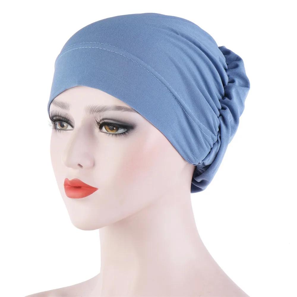 New Underscarf Women Chemo Cap Muslim Hijab Turban Bone Bonnet Stretch Inner Ninja Hat Bone Bonnet Tube Headwear Head Scarf Wrap