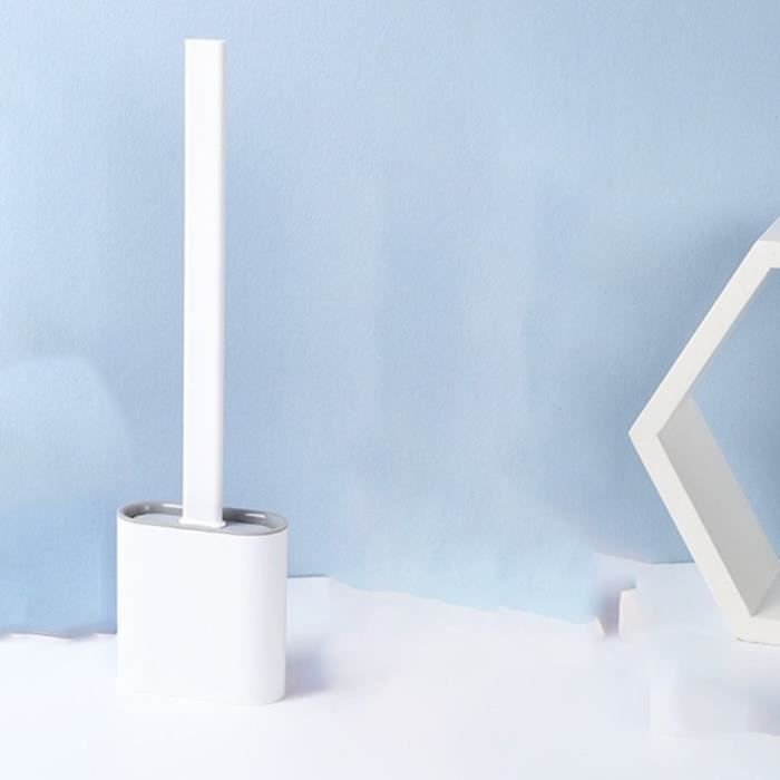 

Flat Silicone Toilet Brush - To Hang or Place on the Floor - Flexible and Supple Brush - Scratch-free and Mark-free