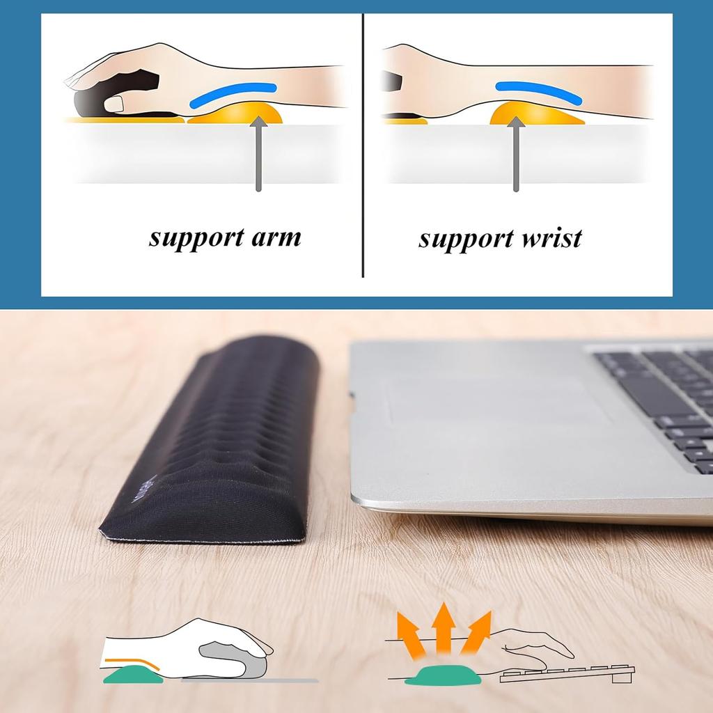 Aelfox Keyboard Wrist Rest for Laptop, Ergonomic Laptop Wrist Pad Wrist Support for Slim 87 Key Gaming Keyboard/Computer/Mac (14.17 x 2.32 x 0.7