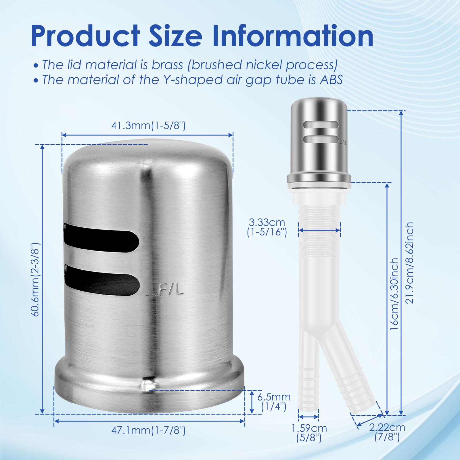 

Dishwasher Air Gap Kit Universal Dishwasher Air Gap Cover Dishwasher Accessories Avoids Wastewater Backflow for Kitchen Sinks