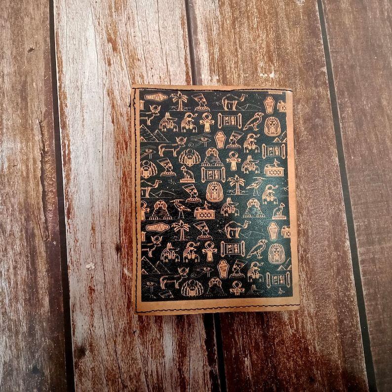 Kožený zápisník design egyptské kočky Kožený deník kožený notes kožený skicák cestovní deník deník na psaní ručně vyrobený deník dárek.