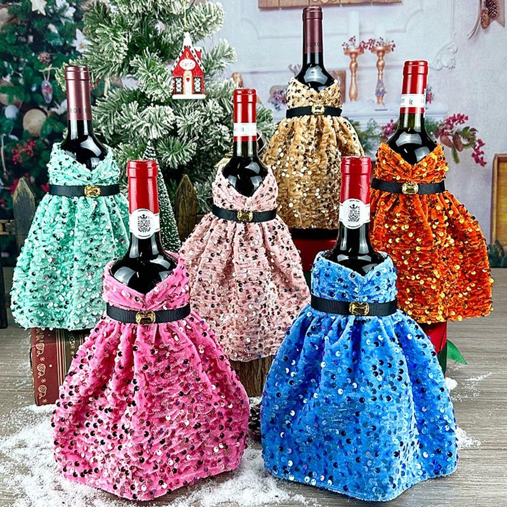 Dust-proof Wine Bottle Covers Sequined Champagne Bottle Cover New Christmas Decoration