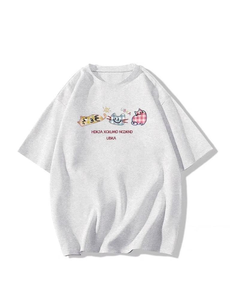 Women's Retro Cotton Loose-Fit Short-Sleeve T-Shirt, Summer 2025 Trend