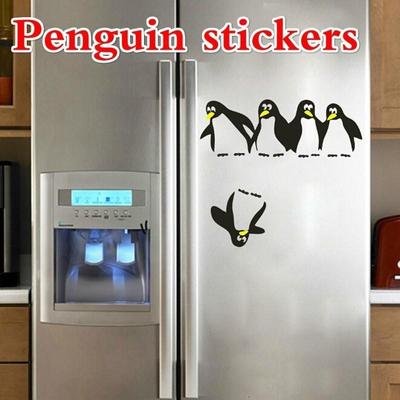 1PC Funny Penguin Kitchen Fridge Sticker DIY Decals Dining Room Kitchen Decorative Wall Stickers