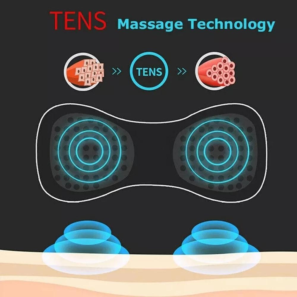 2 Pieces Portable Mini Electric Neck Back Massager Cervical Massage Patch Stimulator