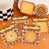 4Pcs Biscuit-Shaped Memo Pads Set Creative Food Design Self-Adhesive Sticky Notepads for Students Office Party Learning Marking And Message Small Gift