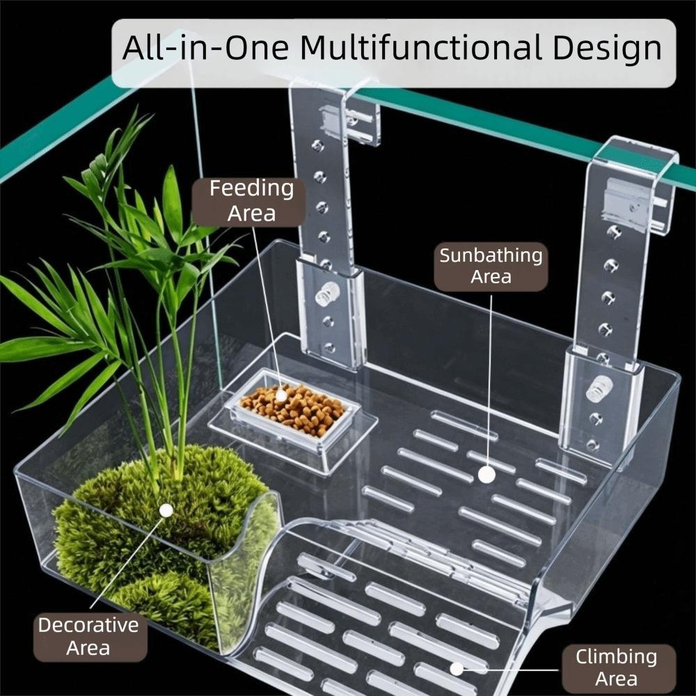 Plastic Turtle Basking Platform Suction Cup Height Adjustable Turtle Floating Platform Sun Drying Dock Non-Slip