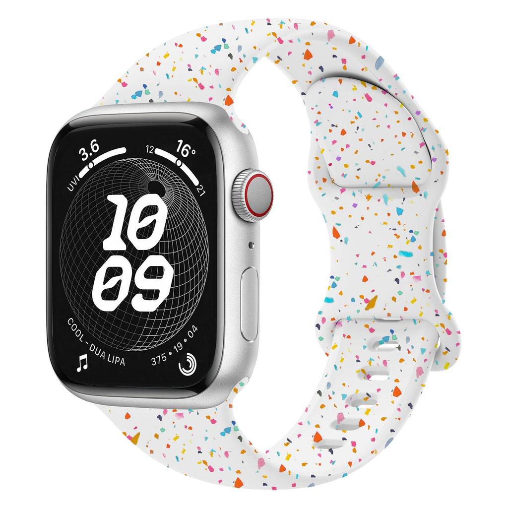 Cinturino per Apple Watch per iWatch 9/S11/Ultra - Silicone con Coriandoli e Fibbia a Farfalla