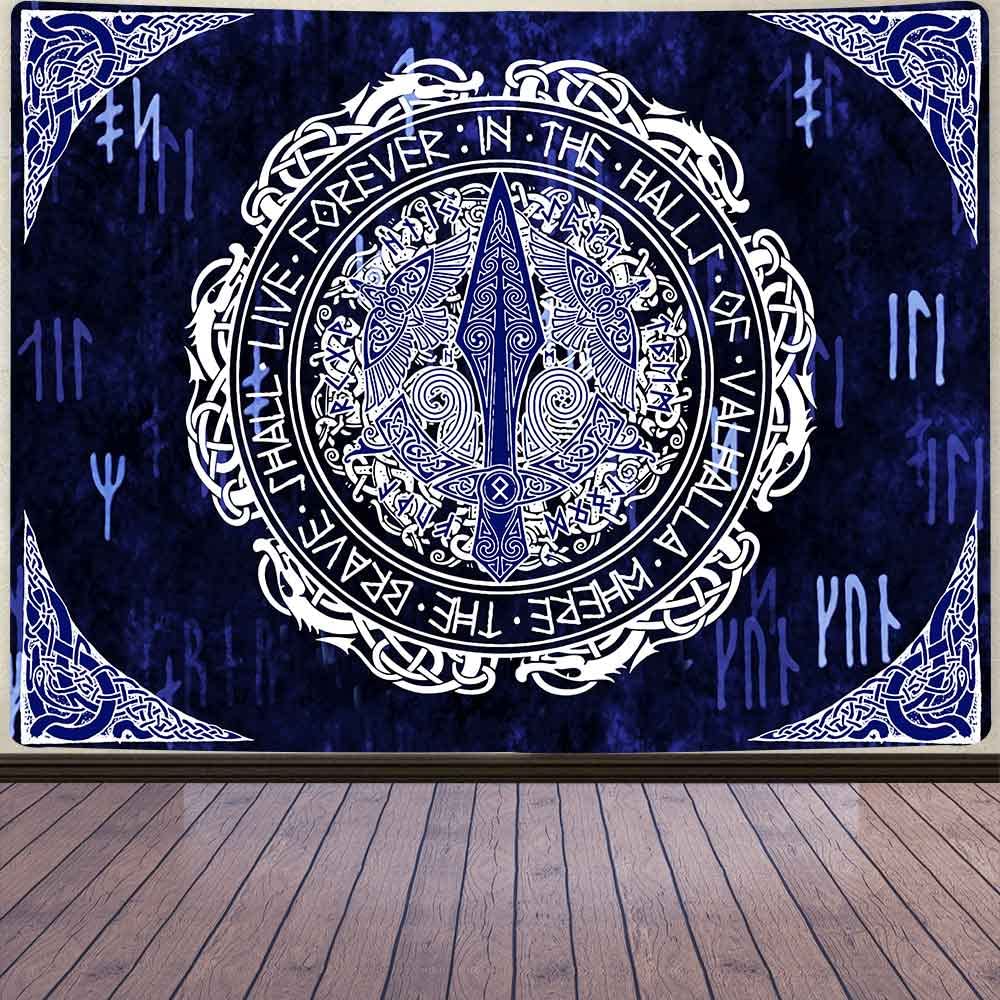 Norse Mythology Viking Mysterious Totem Printing Pattern Tapestry Home Living Room Bedroom Decorative Background Cloth Tapestry