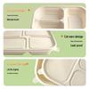 ZL Disposable 4-Compartment Biodegradable Corn Starch Lunch Box