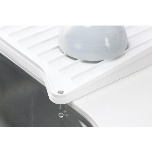 Richell Silicone Draining Tray, White, Shelly, 41 x 36.3 x 5.1 cm, Drainage Tray with Stop Valve, Large, Reversible, Antibacterial