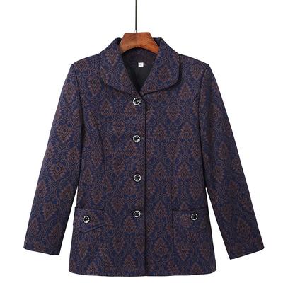 Autumn Women's Top with Lining, Year 0 Thin Coat, Old Lady Lapel Gown