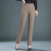 Women's  Slim Long Pants  Elastic Waist Straight Pants Stretch High Waist Pants