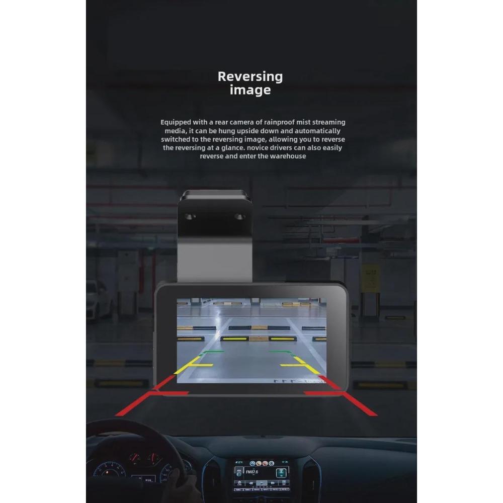 Night Vision Dual Lens Hidden Car Recorder with 4-inch Screen for Cross-border Driving and Reversing Image Recording.