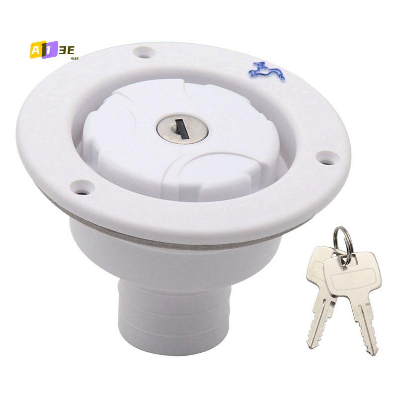 A03E-Lockable Filler Neck For Water Tanks Caravan Fresh Water Fill Hatch Inlet Camper Trailer Tank Caps RV Accessory